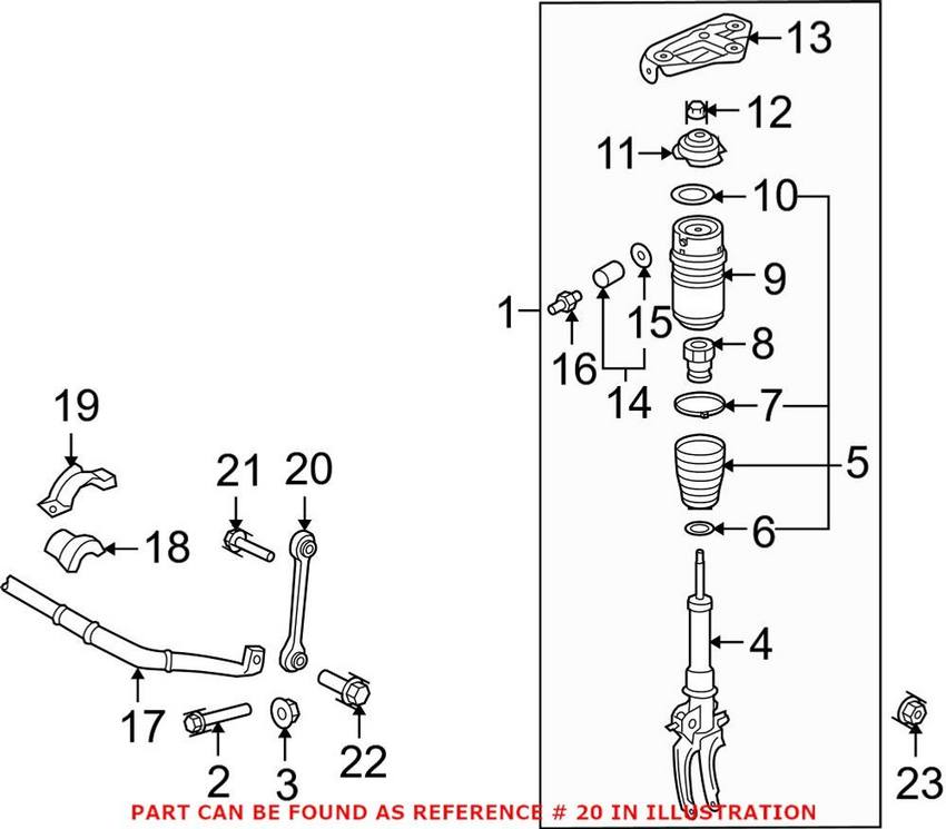 Audi VW Sway Bar End Link - Front 7L0411317